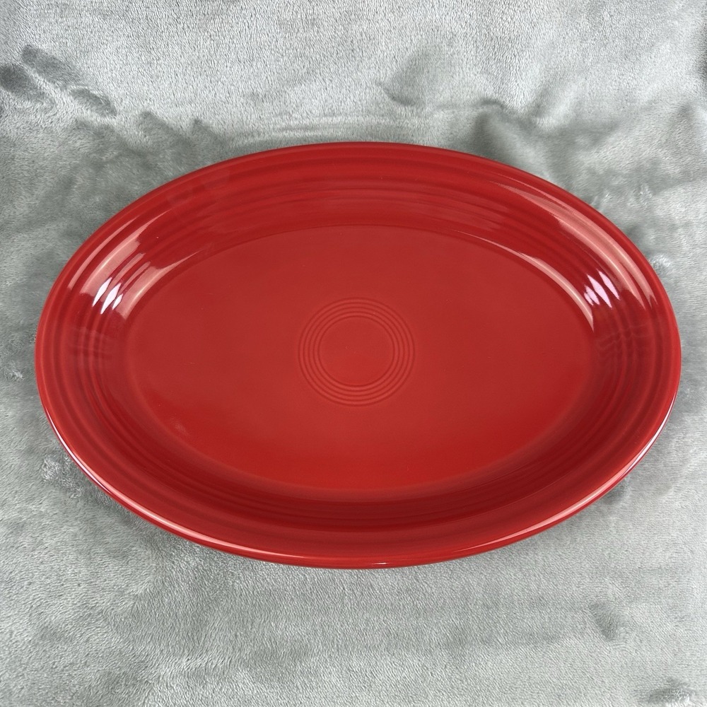 Fiesta Fiestaware Homer Laughlin Large Oval Serving Platter Scarlet